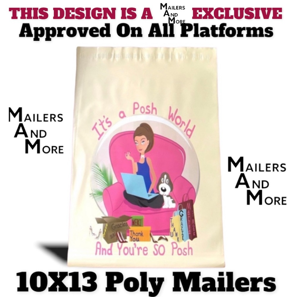 25 10X13 Poly Mailers Posh World PRICE IS FIRM - Picture 8 of 15